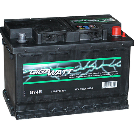 Аккумулятор легковой "GIGAWATT" G74R 74Ач о/п (574 104 068) 