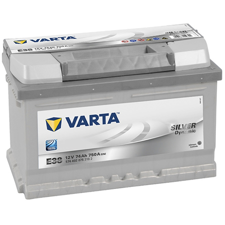 Аккумулятор легковой "VARTA" Silver Dn. E38 (74Ач о/п) низкая 574 402 075 