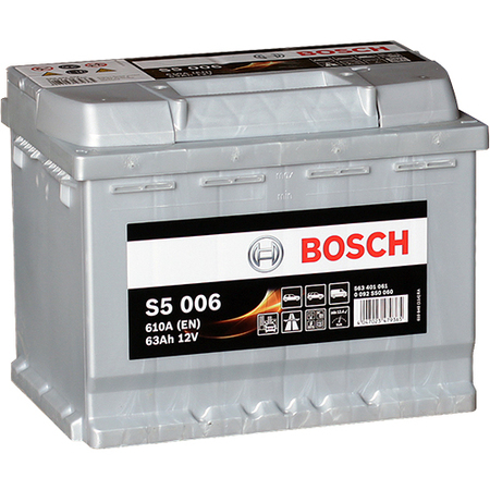 Аккумулятор легковой "BOSCH" S50 060 S5 (63Ач п/п) 563 401 061 